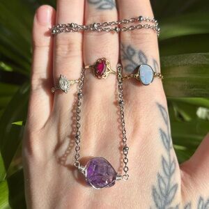 Amethyst built in necklace